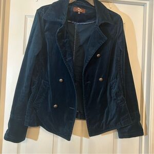 Luigi Bertolli Women's Blue Velvet Jacket Size L